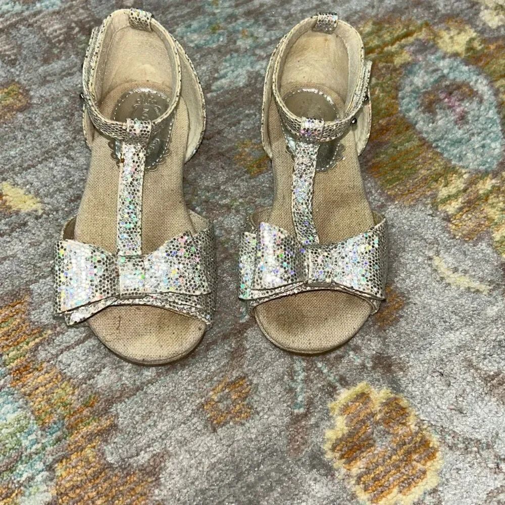 Joyfolie glitter bow flats sz 7 toddler